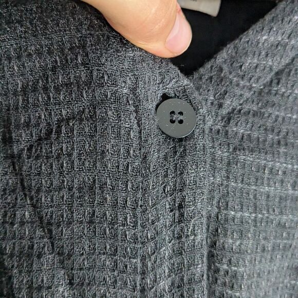 Eileen Fisher Black Linen Button Front Lagenlook Cardigan Women's Size XS - Picture 3 of 5